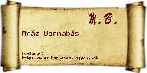 Mráz Barnabás névjegykártya